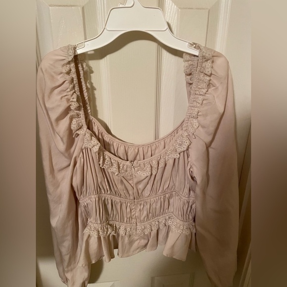 Long sleeve cropped blouse - Picture 2 of 4